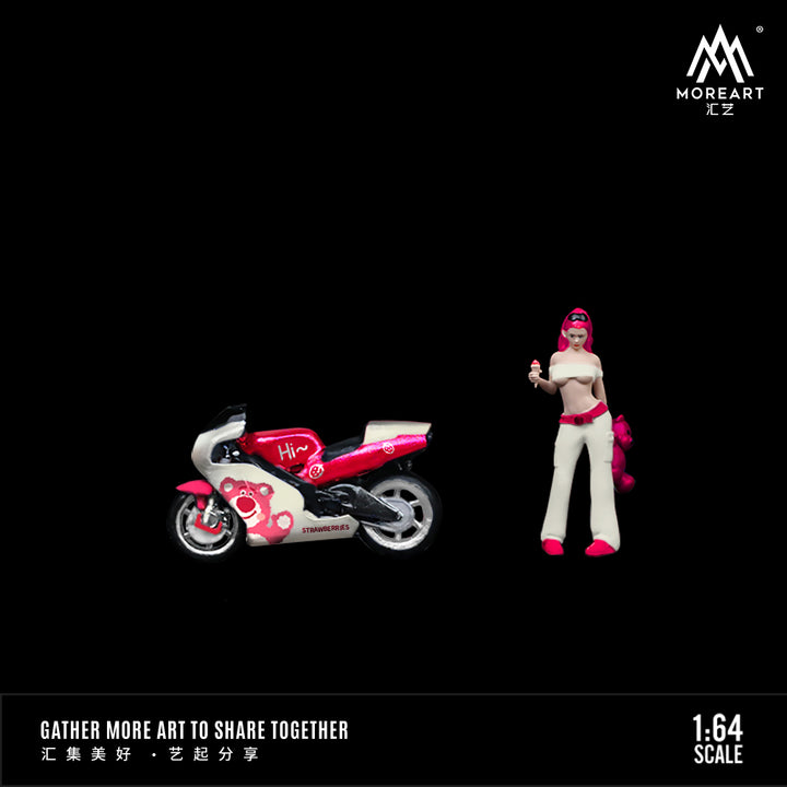 [Preorder] MoreArt 1:64 STRAWBERRY BEARMOTORCYCLE GIRL DOLL