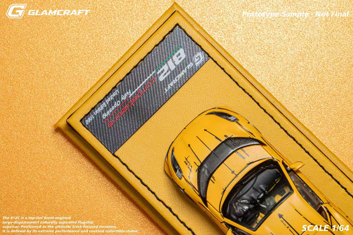 [Preorder] GlamCraft 1:64 Ferrari 812C GT Full Open - Sketch Yellow