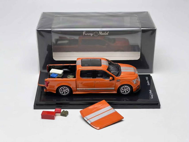 [Preorder] Funny Model 1:64 Shelby F150 Super Snake Orange with Silver strips
