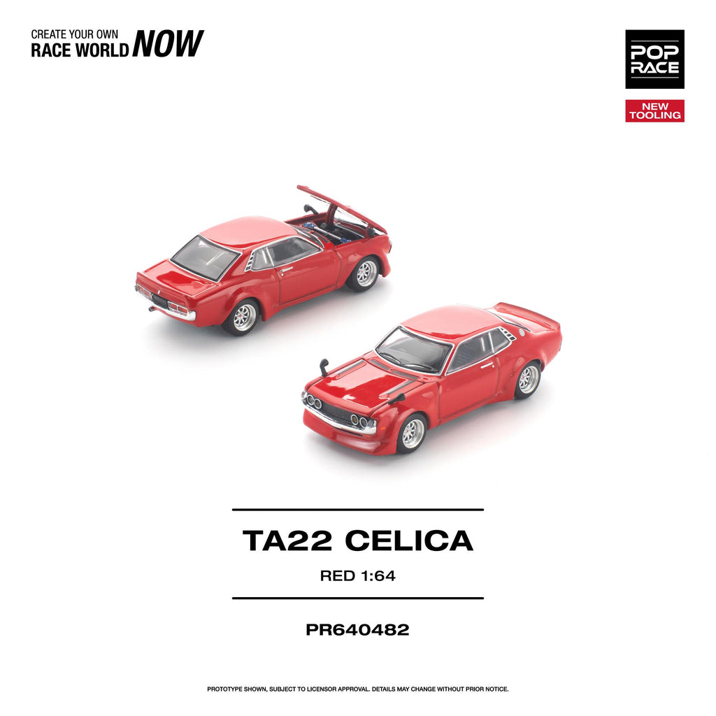 Preorder] POPRACE 1:64 Toyota TA22 CELICA RED NEW TOOLING PR640482