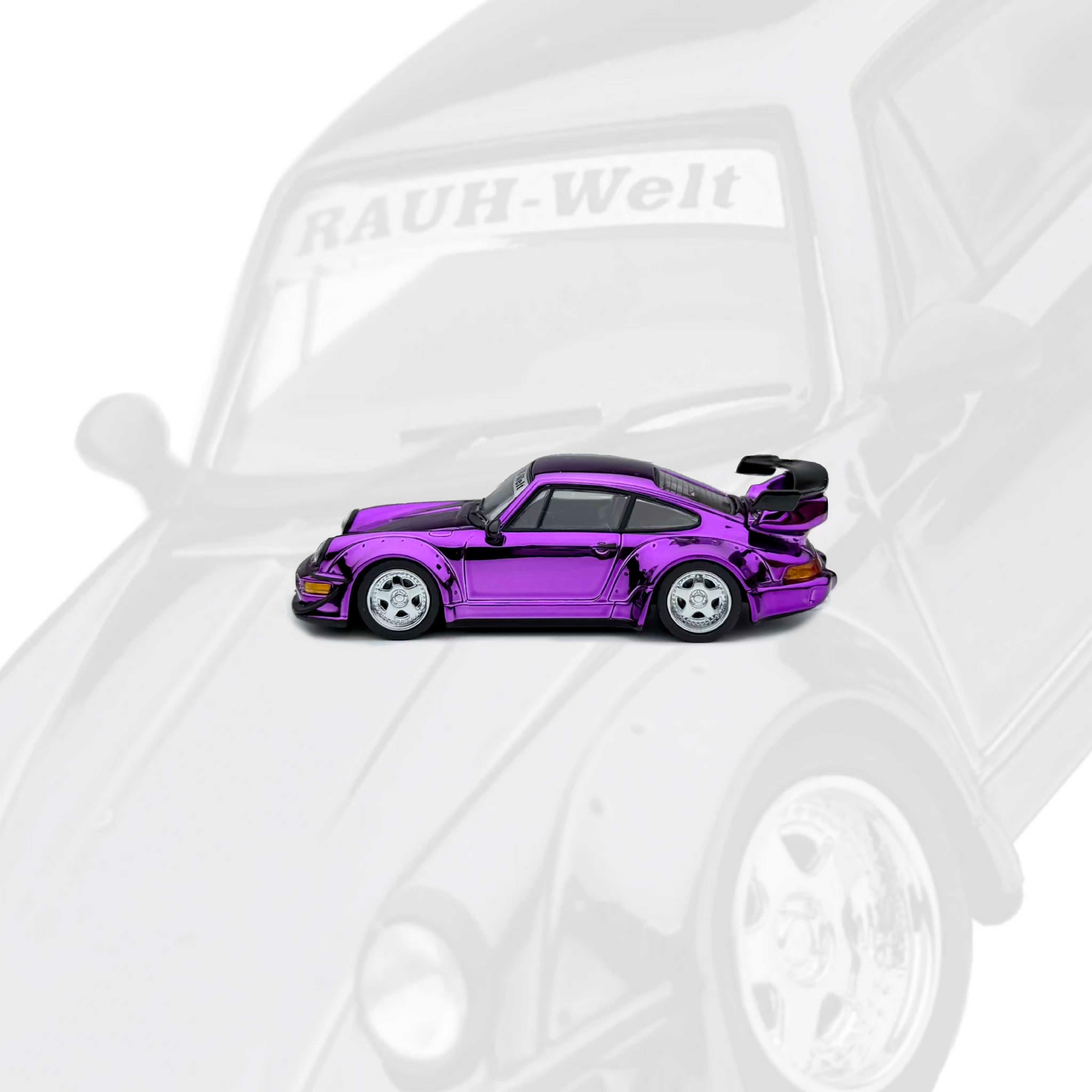 Preorder] MOTORHELIX 1:64 Porsche RWB 964 Chrome Purple M62111DZ