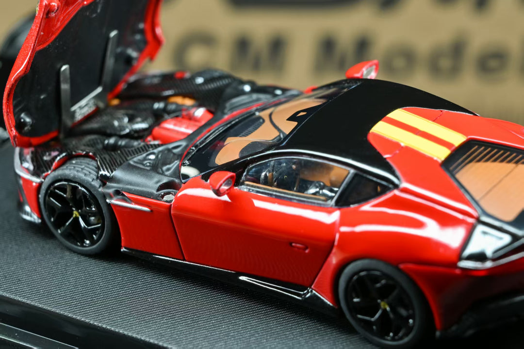 [Preorder] 7CM Model 1:64 Prancing Horse 12 Cilindri Rosso Corsa Giallo Modena Racing Livery Stripe