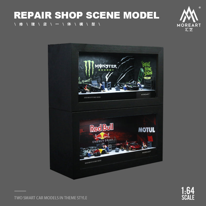 [Preorder] MoreArt 1:64 Repair Shop Scene Model Monster/Redbull