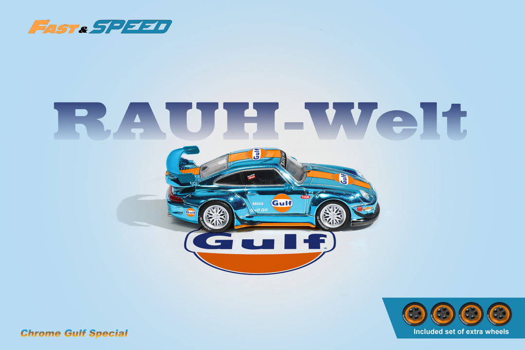 [Preorder] Fast Speed 1:64 Porsche RWB 993 GT - Chrome Gulf