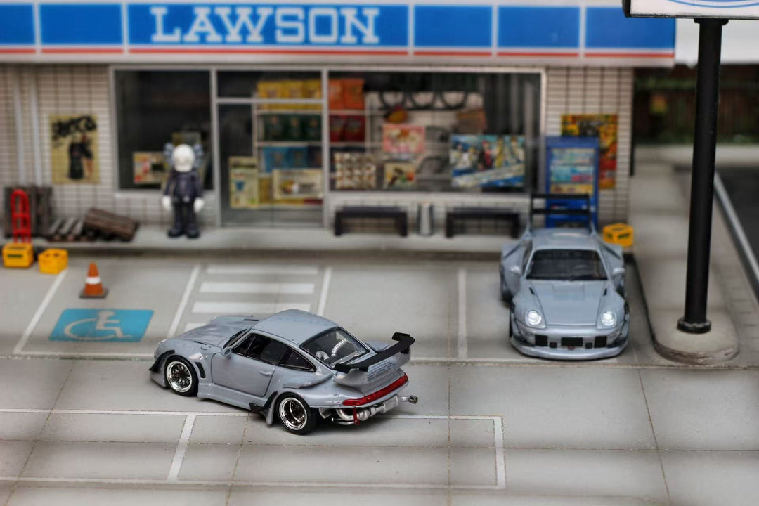 [Preorder] Street Weapon 1:64 Porsche RWB 993 Cement Grey (2 Versions)