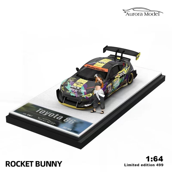 [Preorder] Aurora Model 1:64 Toyota Rocket Bunny GR 86 HKS (2 Variants)