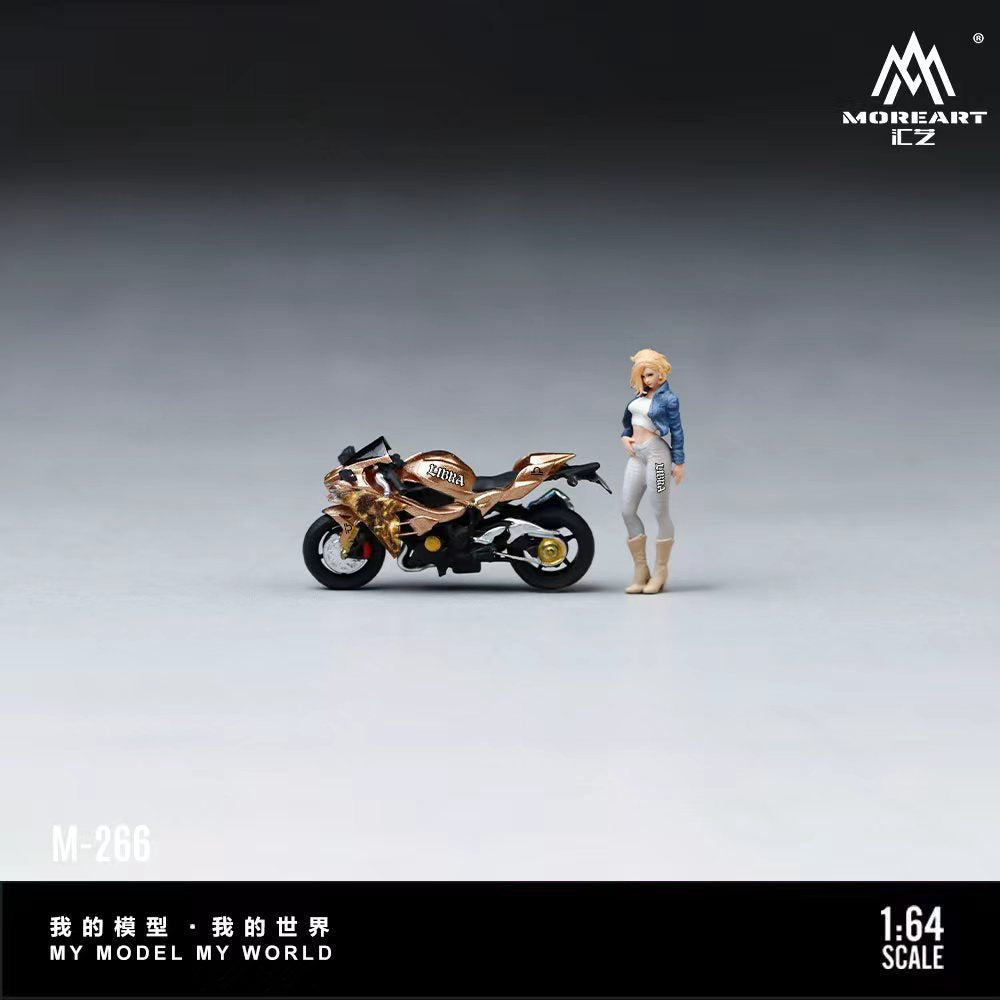 [Preorder] MoreArt 1:64 KAWASAKI H2 LIBRA DECAL FEMALE RIDER FIGURE SET MO222266