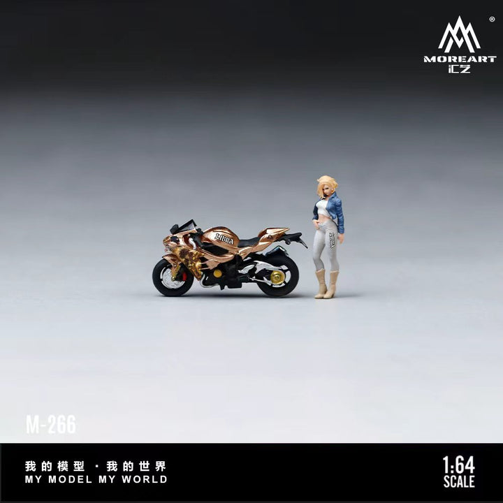 [Preorder] MoreArt 1:64 KAWASAKI H2 LIBRA DECAL FEMALE RIDER FIGURE SET MO222266