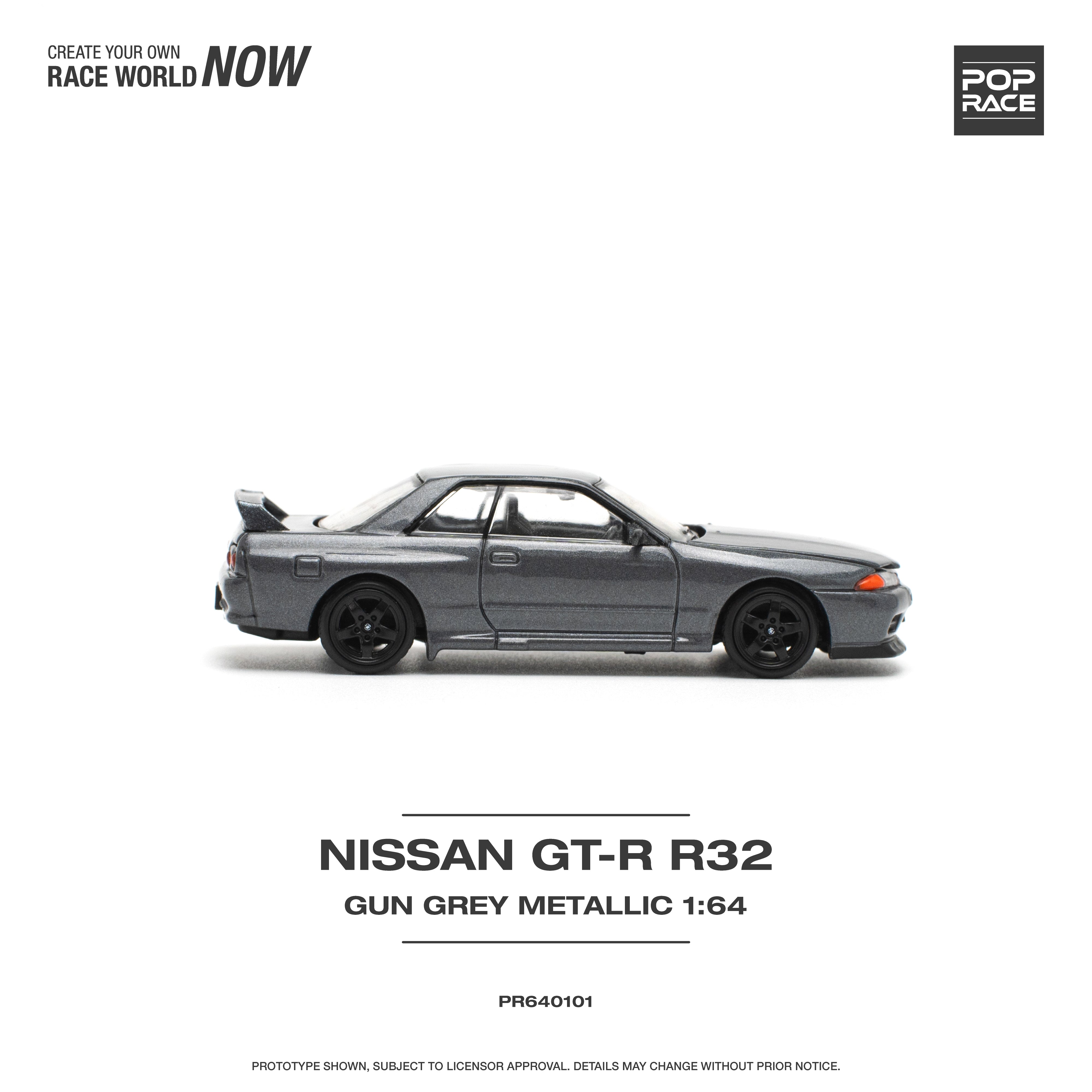 POPRACE 1:64 NISSAN SKYLINE GT-R R32 - GUN GREY METALLIC POPRACE 1:64 NISSAN SKYLINE GT-R R32 - GUN GREY METALLIC