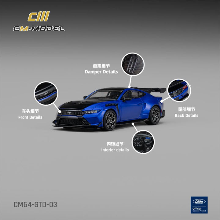 [Preorder] CM Model 1:64 Ford GTD Lightning Blue with Vivid Black Hood CM64-GTD-03
