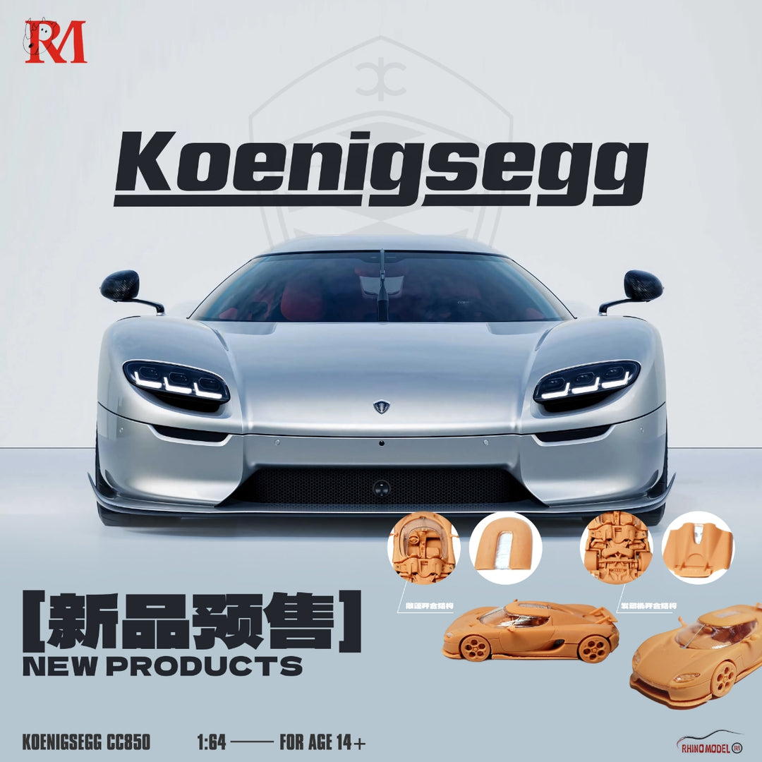 [Preorder] Rhino Model 1:64 Koenigsegg CC850 Silver