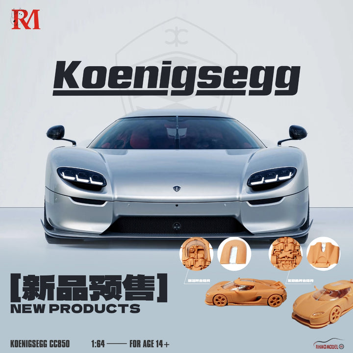 [Preorder] Rhino Model 1:64 Koenigsegg CC850 Silver