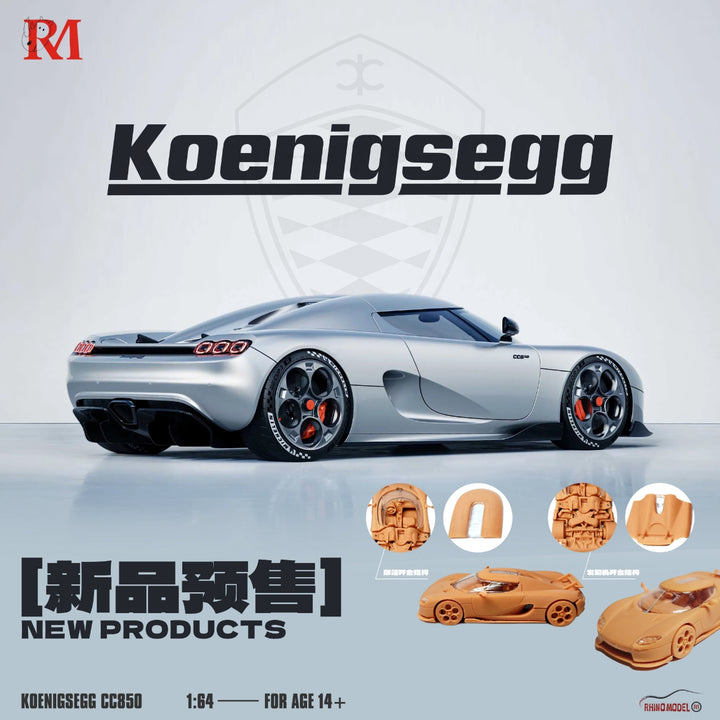 [Preorder] Rhino Model 1:64 Koenigsegg CC850 Silver