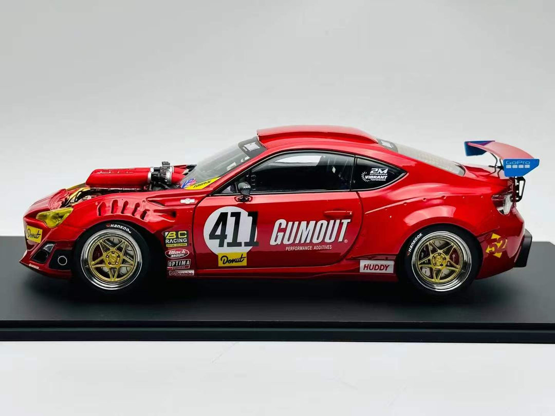 Official Product 1:18 458 V8-swapped 86 Red GUMOUT livery