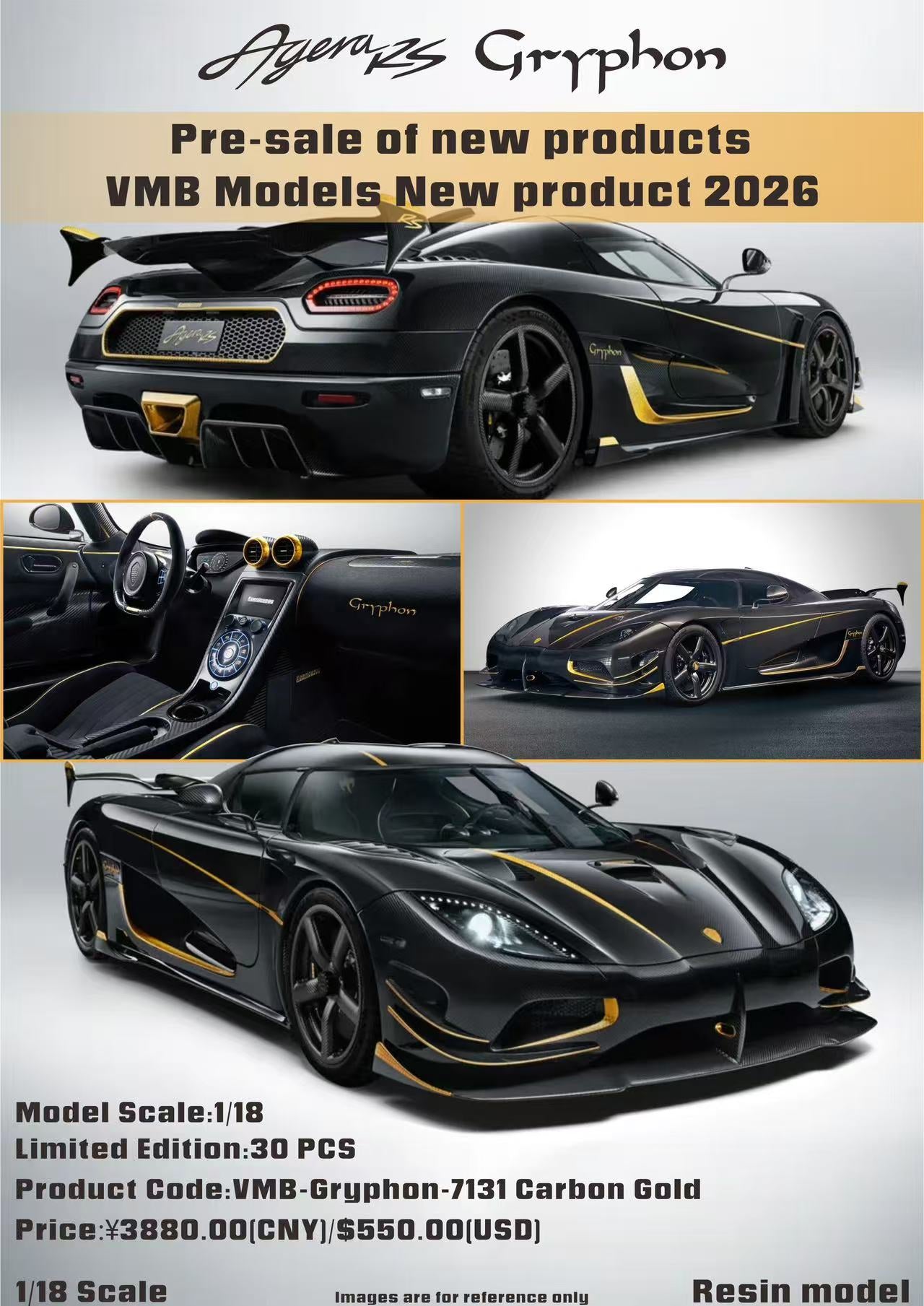 Preorder] VMB 1:18 Koenigsegg Agera RS 7131 Gryphon Carbon VMB