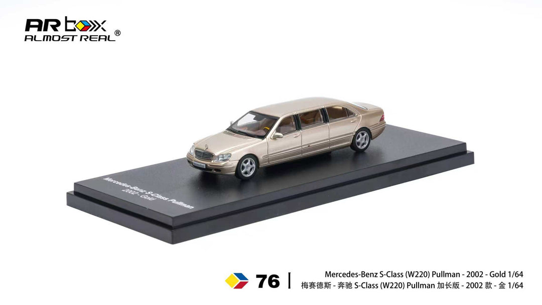[Preorder] AR Box 1:64 Mercedes-Benz S-Class Pullman - 2002 - Gold 620412001