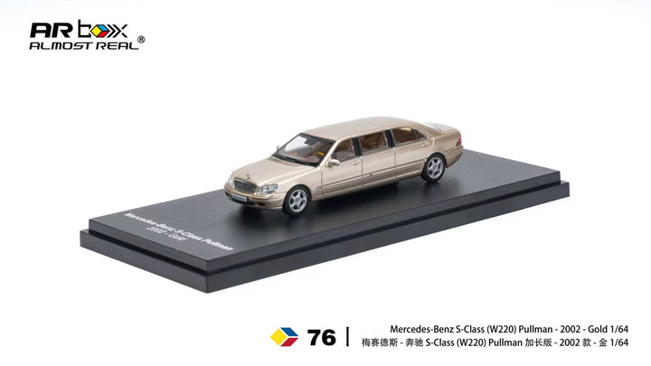 [Preorder] AR Box 1:64 Mercedes-Benz S-Class Pullman - 2002 - Gold 620412001