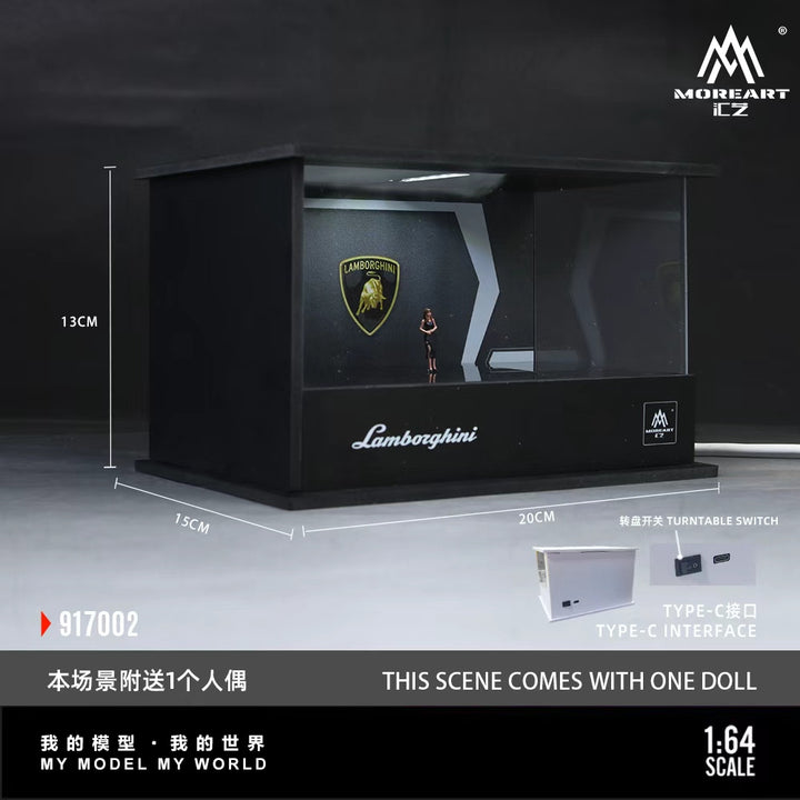 [Preorder] MoreArt 1:64 Lamborghini and Porsche Turntable Showroom (2 Versions) MO917001/MO917002