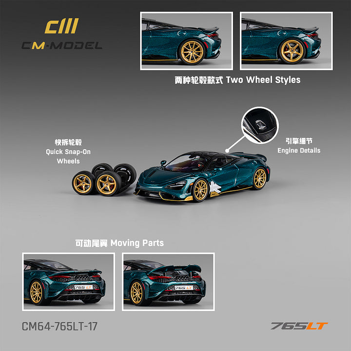 [Preorder] CM Model 1:64 McLaren 765LT Metallic black green