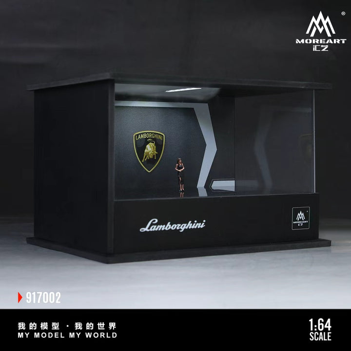 [Preorder] MoreArt 1:64 Lamborghini and Porsche Turntable Showroom (2 Versions) MO917001/MO917002