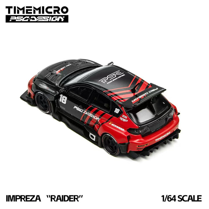 [Preorder] TimeMicro × PSC DESIGN 1:64 Subaru Impreza "Raider" Red &amp; Black TM648306