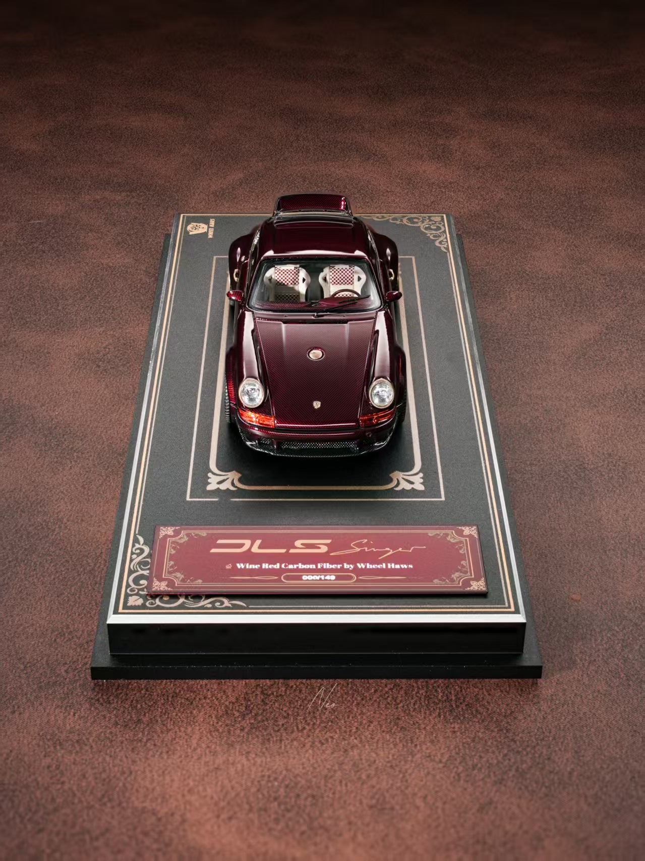 DeepMaker x Wheel Haus 1:64 Porsche Singer DLS Wine Red Carbon