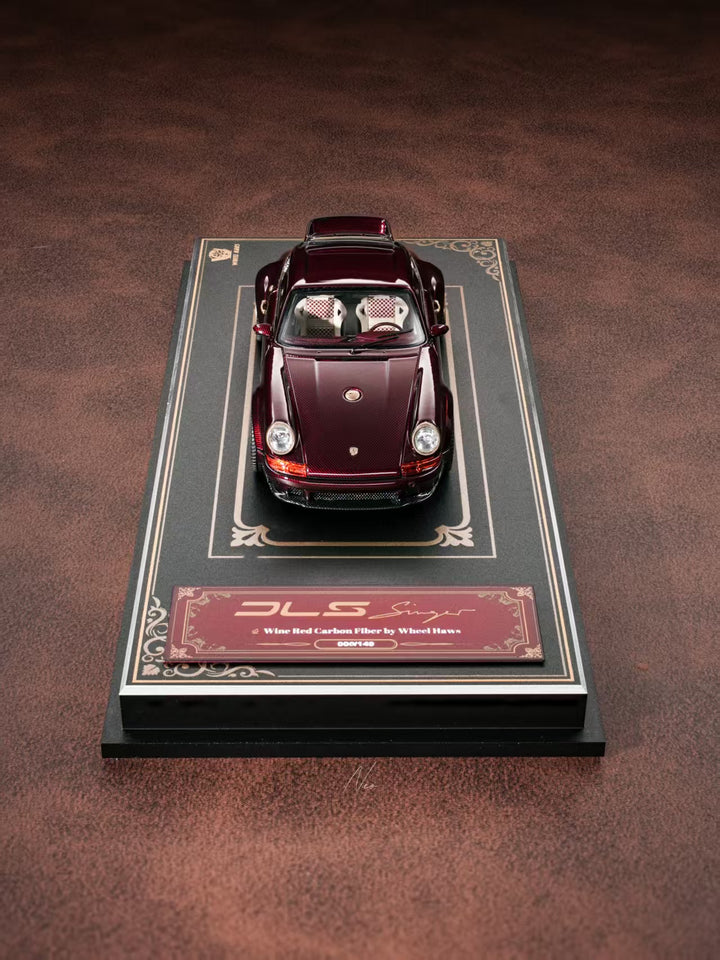 [Preorder] DeepMaker x Wheel Haus 1:64 Porsche Singer DLS Wine Red Carbon Fiber