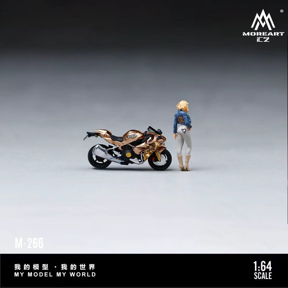 [Preorder] MoreArt 1:64 KAWASAKI H2 LIBRA DECAL FEMALE RIDER FIGURE SET MO222266