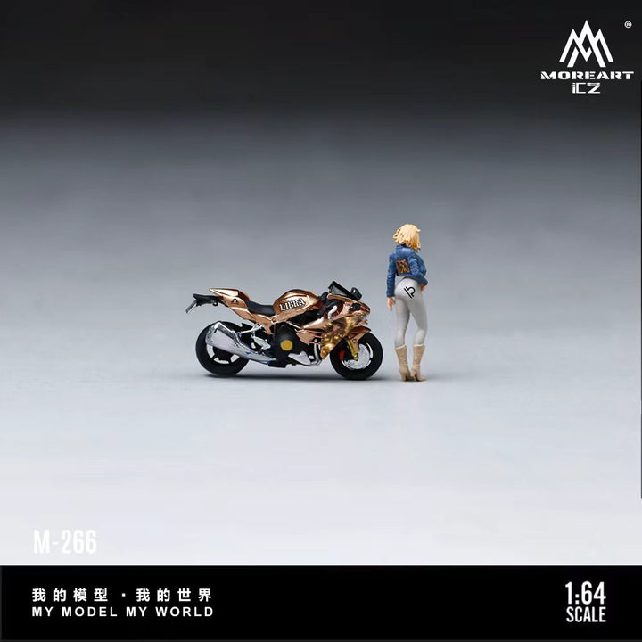 [Preorder] MoreArt 1:64 KAWASAKI H2 LIBRA DECAL FEMALE RIDER FIGURE SET MO222266
