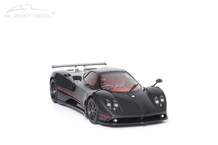 Almost Real 1:18 Pagani Zonda F - 2005 - Gloss Carbon Black with Red Stripe