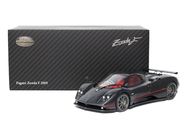 Almost Real 1:18 Pagani Zonda F - 2005 - Gloss Carbon Black with Red Stripe