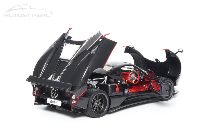 Almost Real 1:18 Pagani Zonda F - 2005 - Gloss Carbon Black with Red Stripe