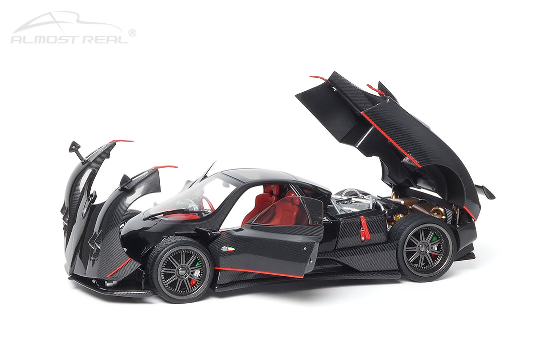 Almost Real 1:18 Pagani Zonda F - 2005 - Gloss Carbon Black with Red Stripe