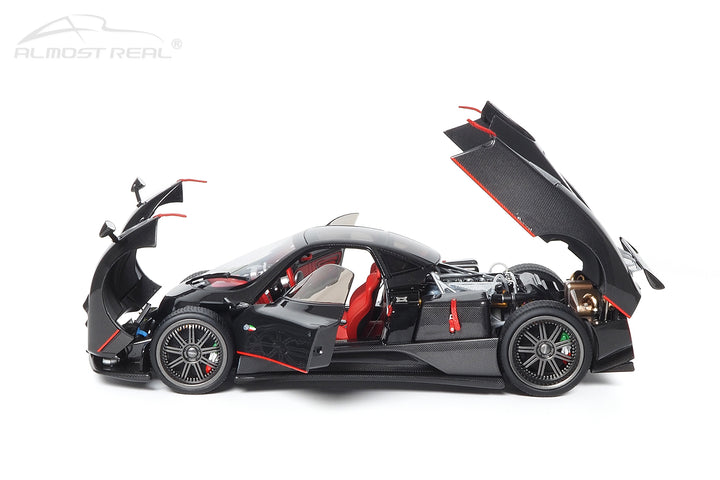 Almost Real 1:18 Pagani Zonda F - 2005 - Gloss Carbon Black with Red Stripe