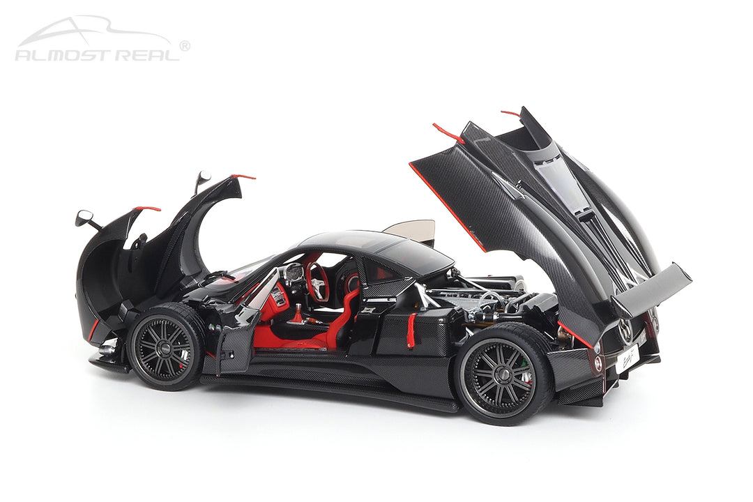 Almost Real 1:18 Pagani Zonda F - 2005 - Gloss Carbon Black with Red Stripe