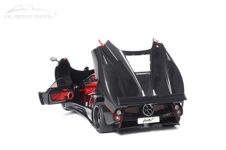 Almost Real 1:18 Pagani Zonda F - 2005 - Gloss Carbon Black with Red Stripe