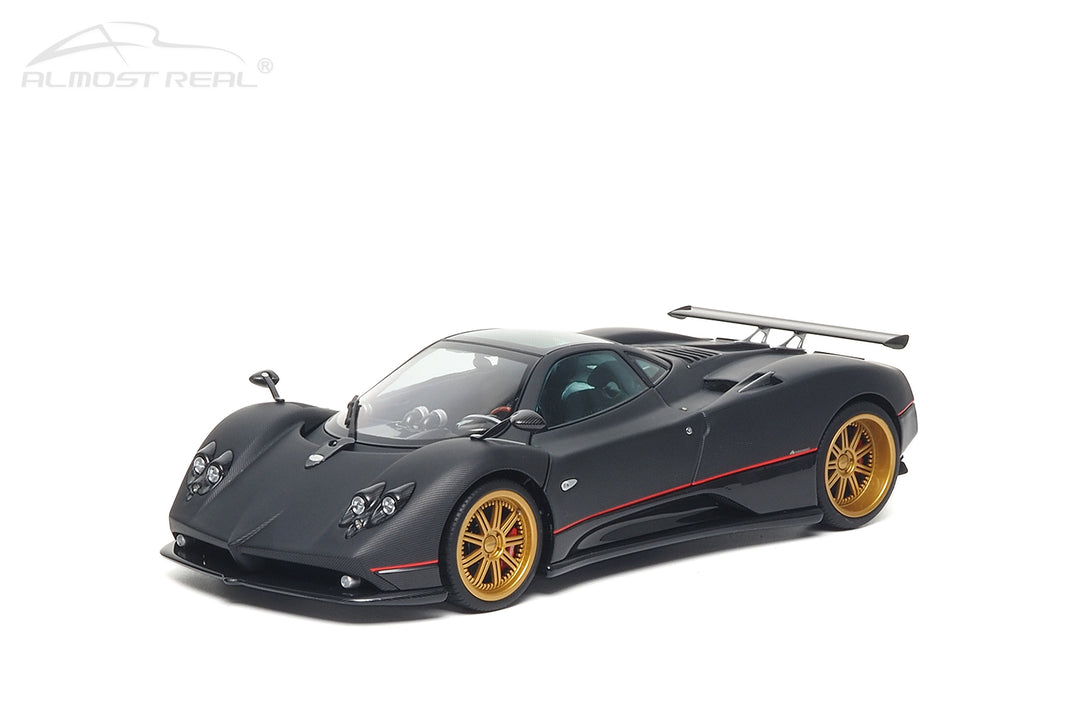 [Preorder] Almost Real 1:18 Pagani Zonda F - 2005 - Matt Carbon Black with Red Stripe 850411001