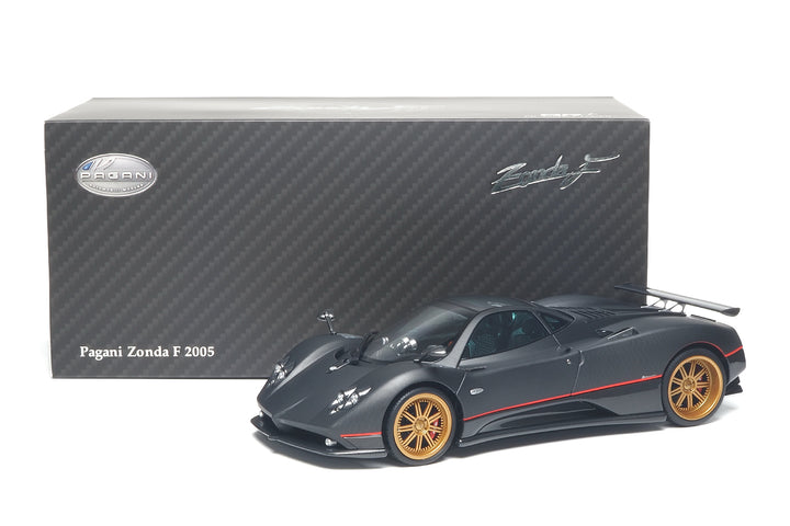 [Preorder] Almost Real 1:18 Pagani Zonda F - 2005 - Matt Carbon Black with Red Stripe 850411001