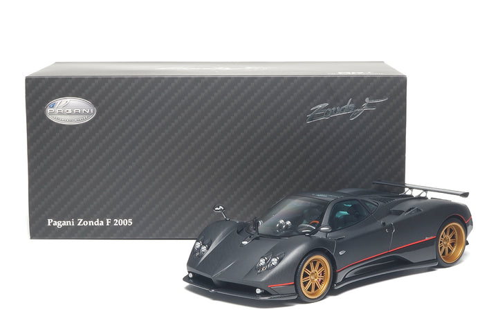 [Preorder] Almost Real 1:18 Pagani Zonda F - 2005 - Matt Carbon Black with Red Stripe 850411001
