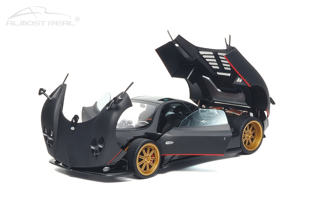 [Preorder] Almost Real 1:18 Pagani Zonda F - 2005 - Matt Carbon Black with Red Stripe 850411001