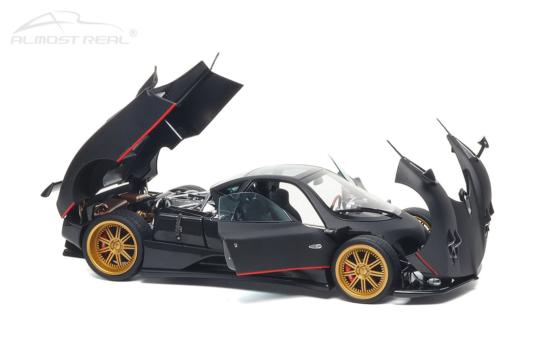 [Preorder] Almost Real 1:18 Pagani Zonda F - 2005 - Matt Carbon Black with Red Stripe 850411001