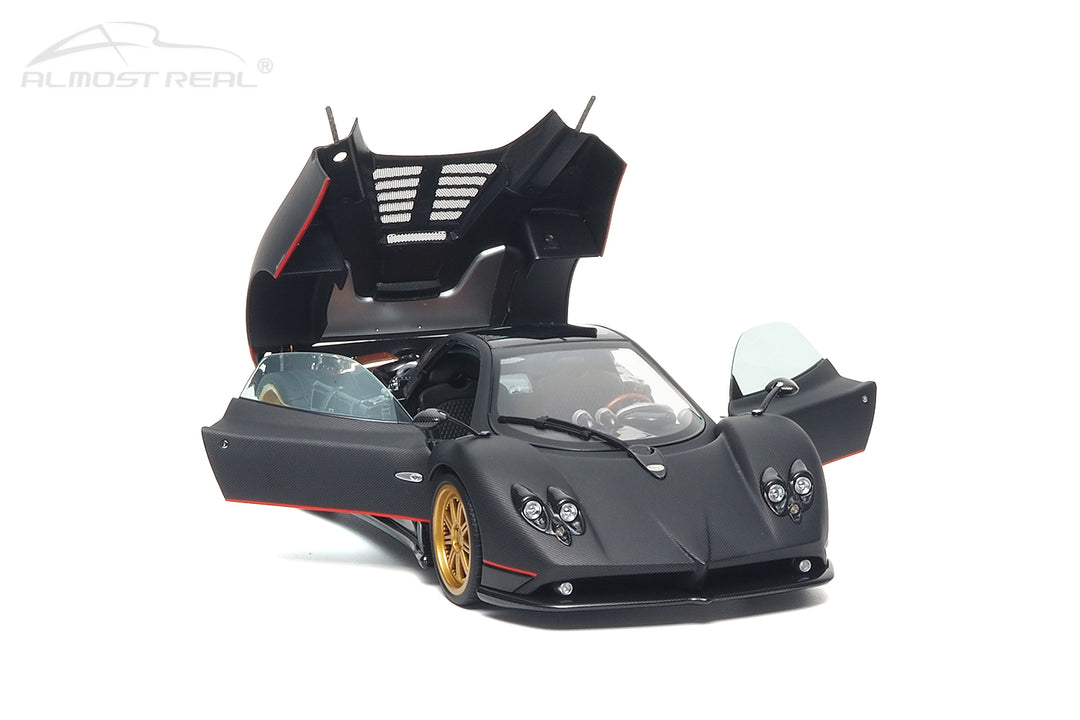 [Preorder] Almost Real 1:18 Pagani Zonda F - 2005 - Matt Carbon Black with Red Stripe 850411001