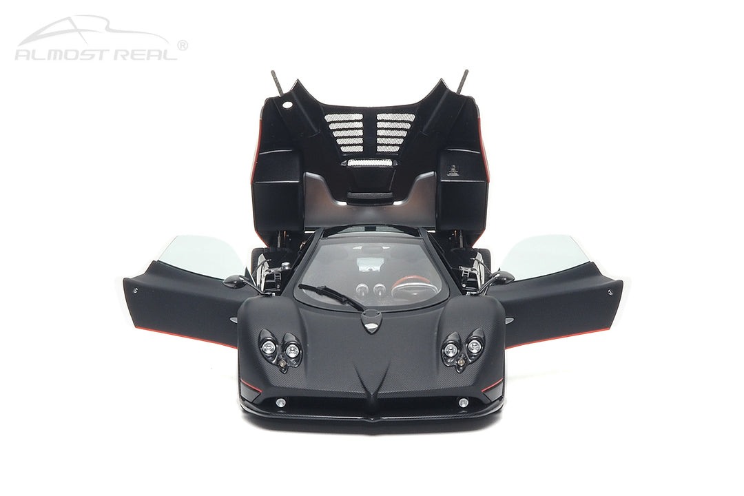 [Preorder] Almost Real 1:18 Pagani Zonda F - 2005 - Matt Carbon Black with Red Stripe 850411001