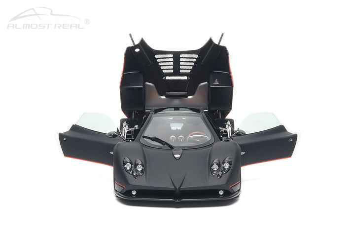[Preorder] Almost Real 1:18 Pagani Zonda F - 2005 - Matt Carbon Black with Red Stripe 850411001