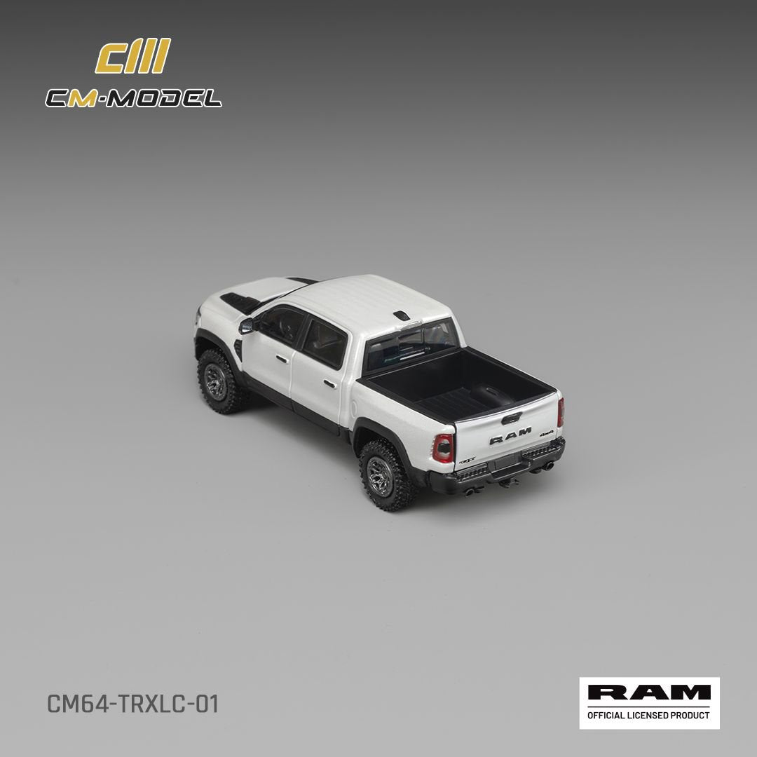 [Preorder] CM Model 1:64 2024 Ram 1500 TRX 6.2L Supercharged V8‑Final Edition Stellantis Diamond White Crystal Pearl CM64‑TRXLC‑01