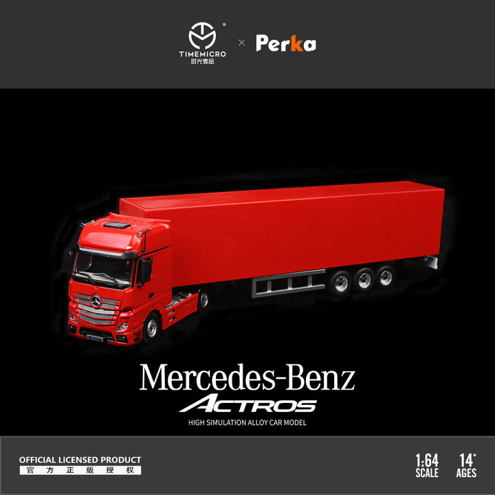 [Preorder] TimeMicro + Perka 1:64 Mercedes Actros Container Truck (3 Colors)