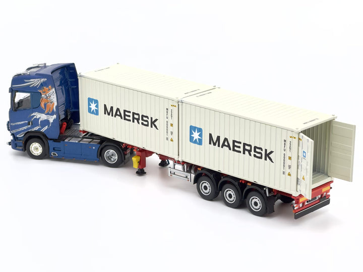 [Preorder] Sonic Gear 1:64 Scania 730S Container Telescopic Keel Trailer Set (4 Versions)