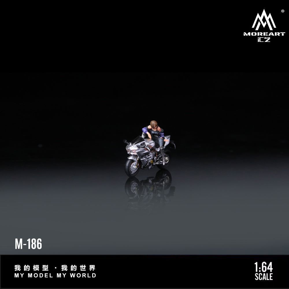 [Preorder] MoreArt 1:64 KAWASAKI SILVER MOTORCYCLE GIRL MO222186