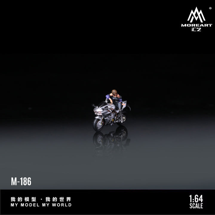 [Preorder] MoreArt 1:64 KAWASAKI SILVER MOTORCYCLE GIRL MO222186