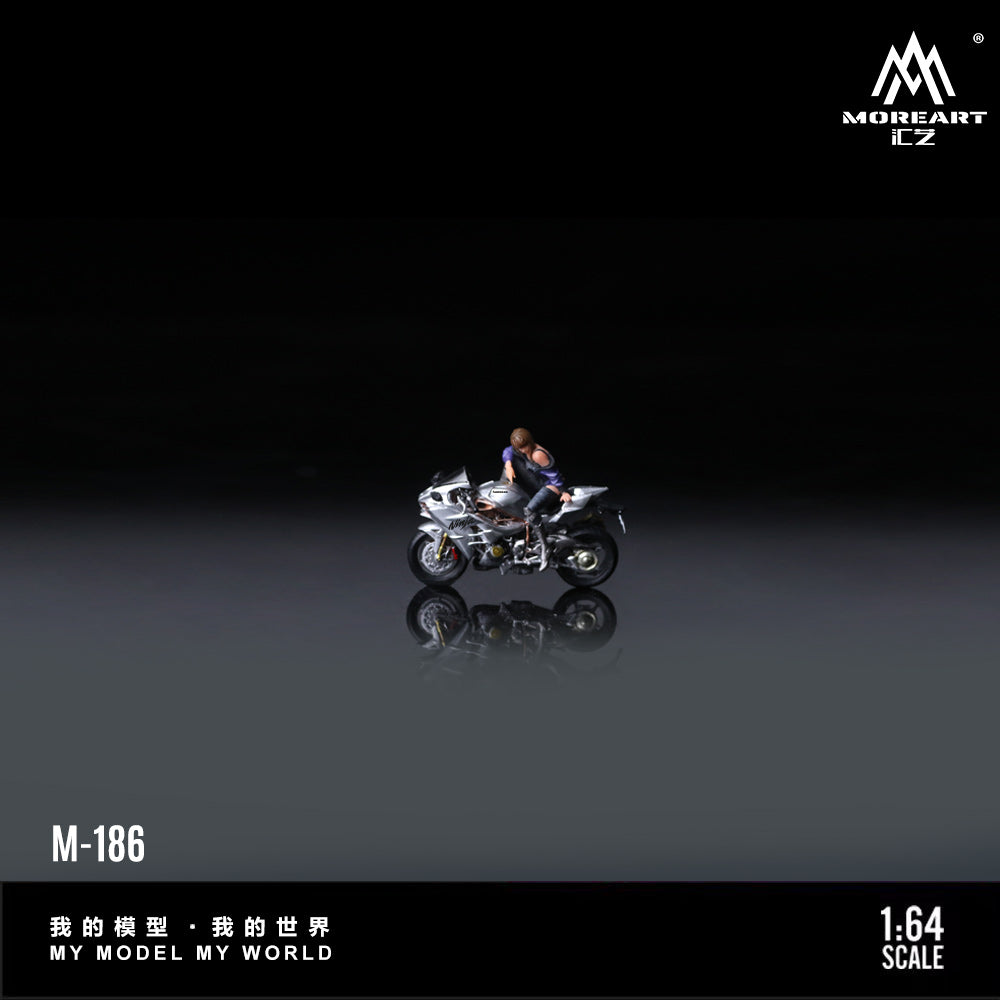 [Preorder] MoreArt 1:64 KAWASAKI SILVER MOTORCYCLE GIRL MO222186